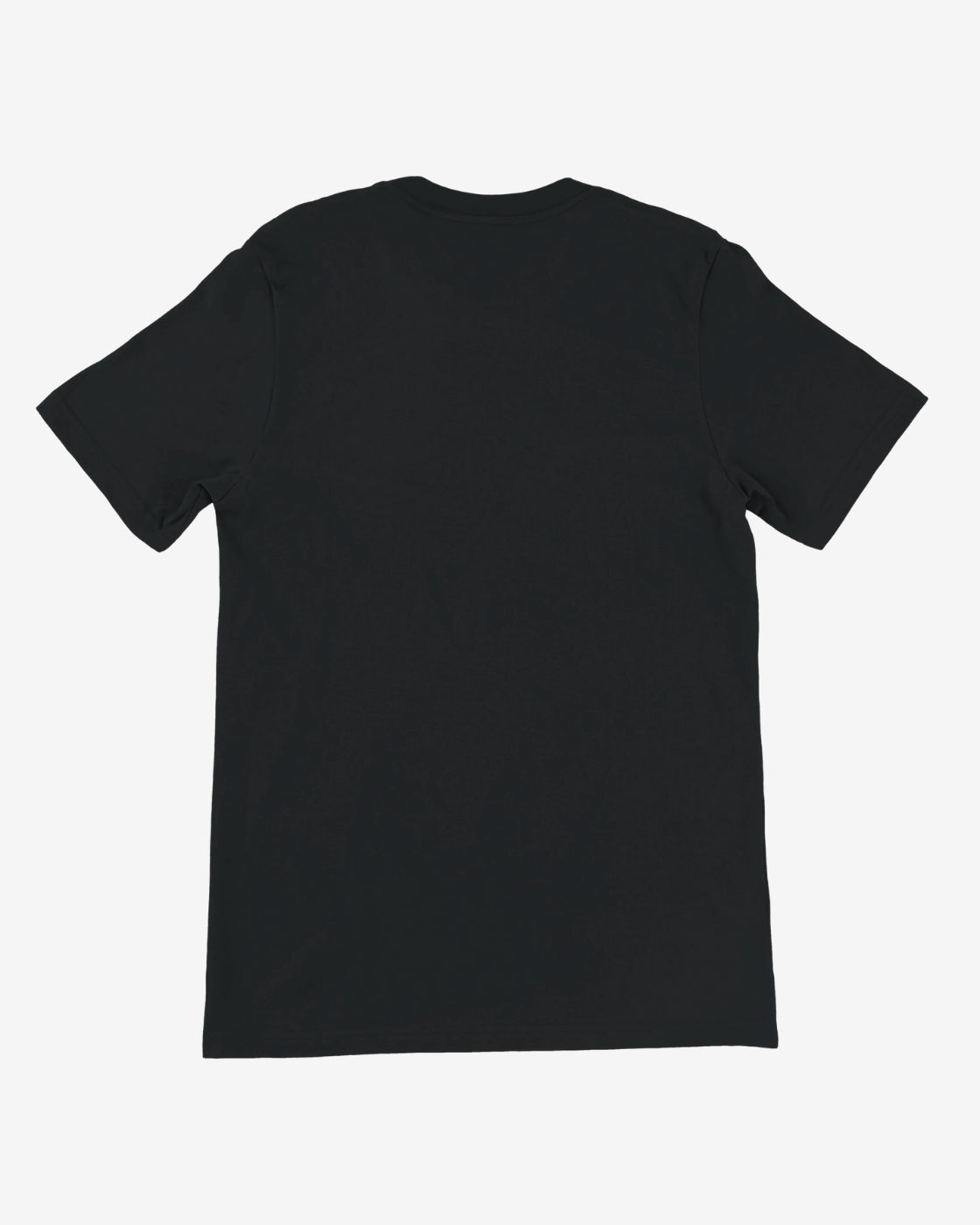 Black t-shirt on a white background