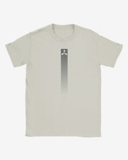 Beige t-shirt with a logo on a white background