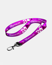 A purple Creamfields 2026 Click & Collect lanyard featuring "PEPSI CREAMFIELDS.1.2026" and the number 25 in bold white text, finished with a metal clasp at the end.