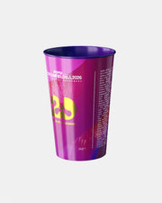 A purple Click & Collect Creamfields 2026 Event Stadium Cup by Creamfields 2026 Click & Collect, featuring “Pepsi Creamfields 2026” text, a prominent yellow “25”, and a list of names, designed to celebrate the 25th anniversary of the Creamfields event.