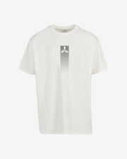 The Creamfields 2025 Oversized T-Shirt features a vertical gray gradient rectangle on the chest, topped with a small white abstract symbol, blending minimalist style with the iconic Creamfields brand.